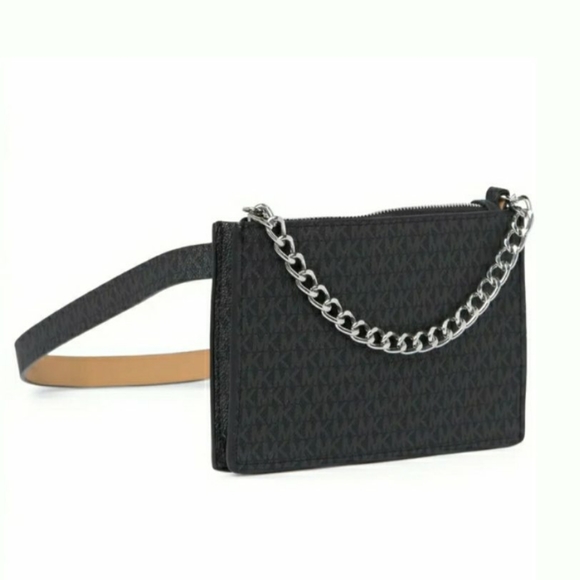 ?️Michael Kors Pull Chain Black Belt Bag main image 4
